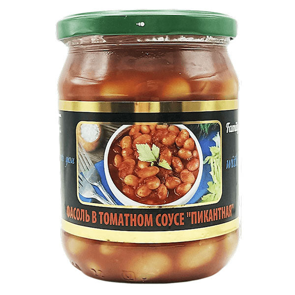 Маринованная белая фасоль пикантная с томатным соусом – 16,58 унций (470 г)